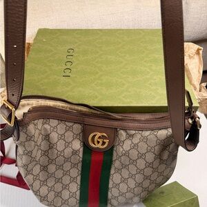 Gucci Ophidia GG Half Moon Shoulder Bag w/ Box & Receipt